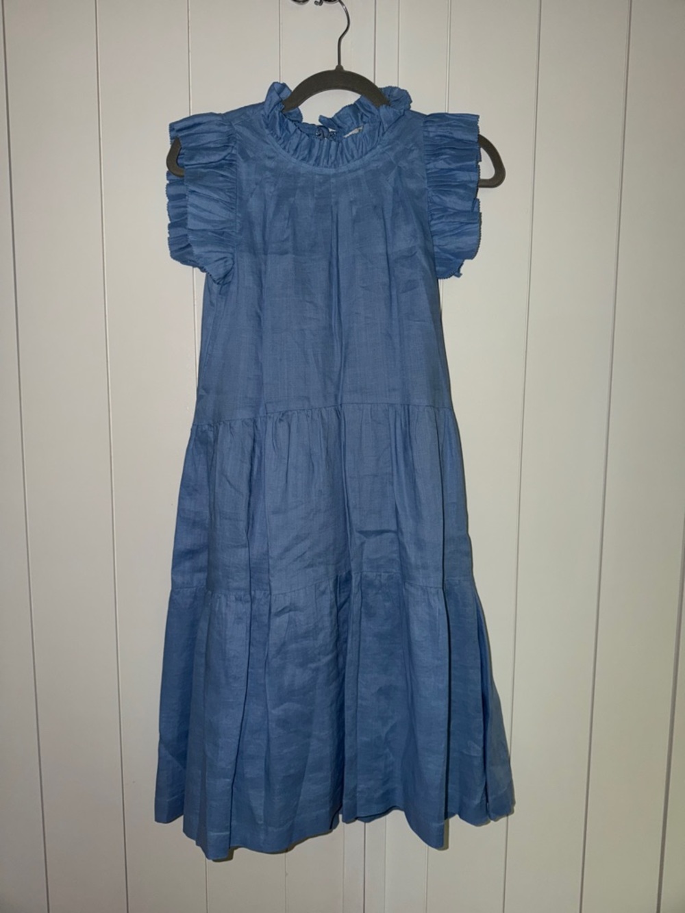 Sea New York Women’s Light Blue Ruffle Sleeve Tiered Dress